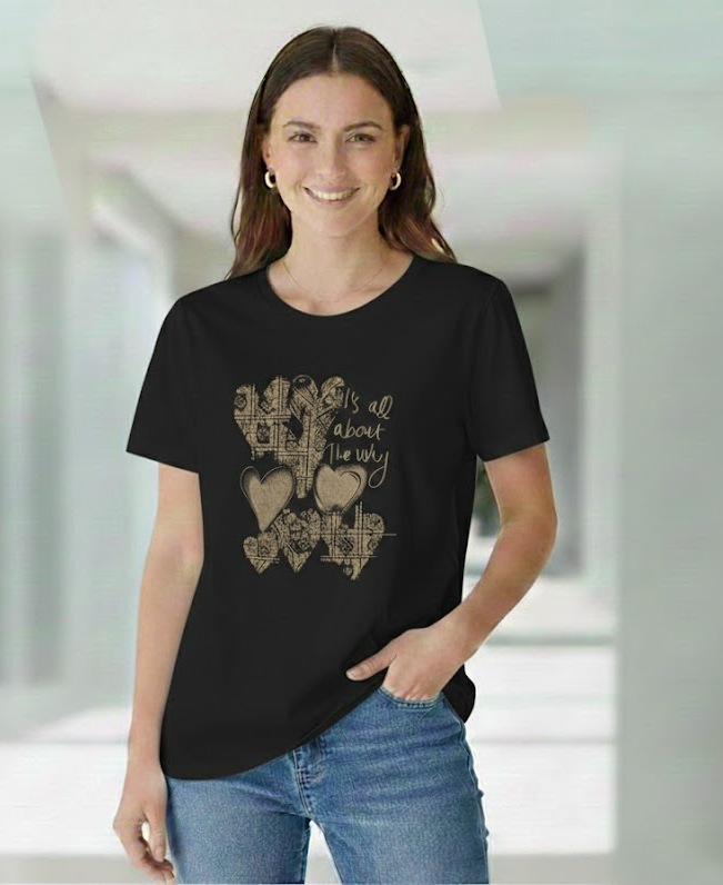 Tricou dama bumbac negru 1+1cadou love