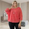 Bluza oversize cu accesoriu cadou corai
