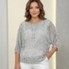 Bluza oversize cu accesoriu cadou gri