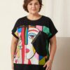 Tricou supradimensional dama negru imprimeu girl
