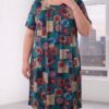 Rochie XXL damă albastru elegantă 1+1