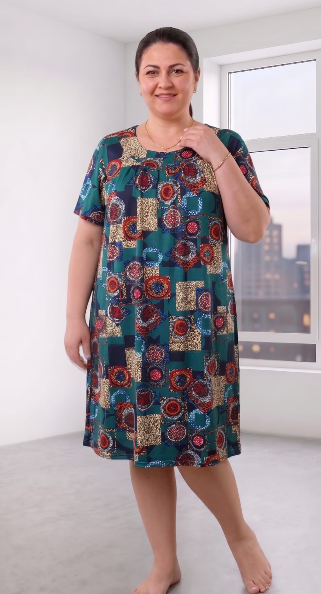 Rochie XXL damă albastru elegantă 1+1