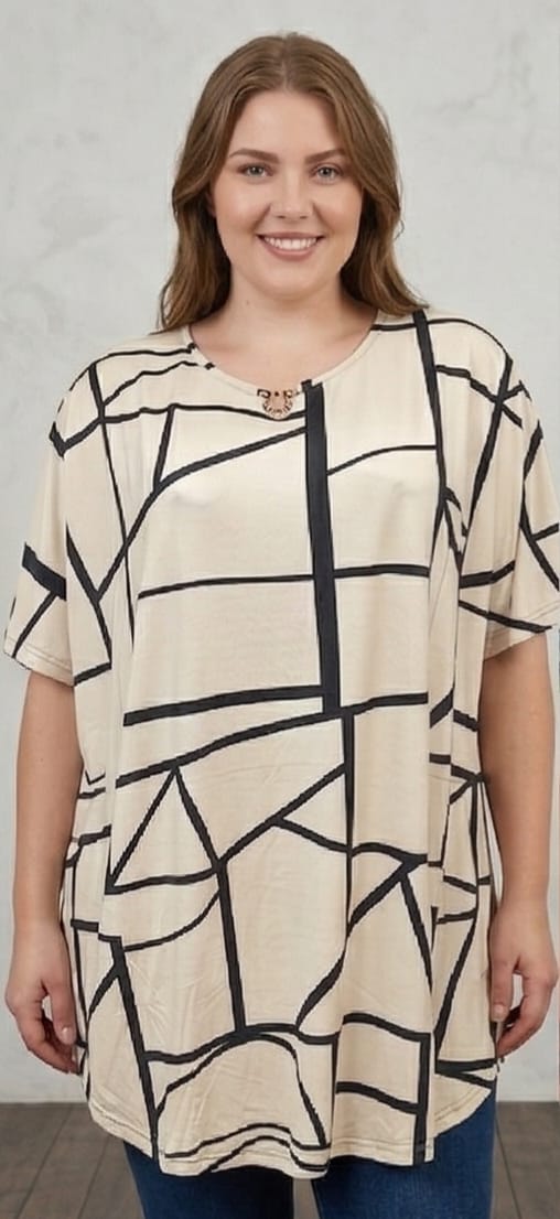 Bluza eleganta dama imprimeu alb-negru