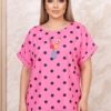 Tricou modern dama cu buline fucsia