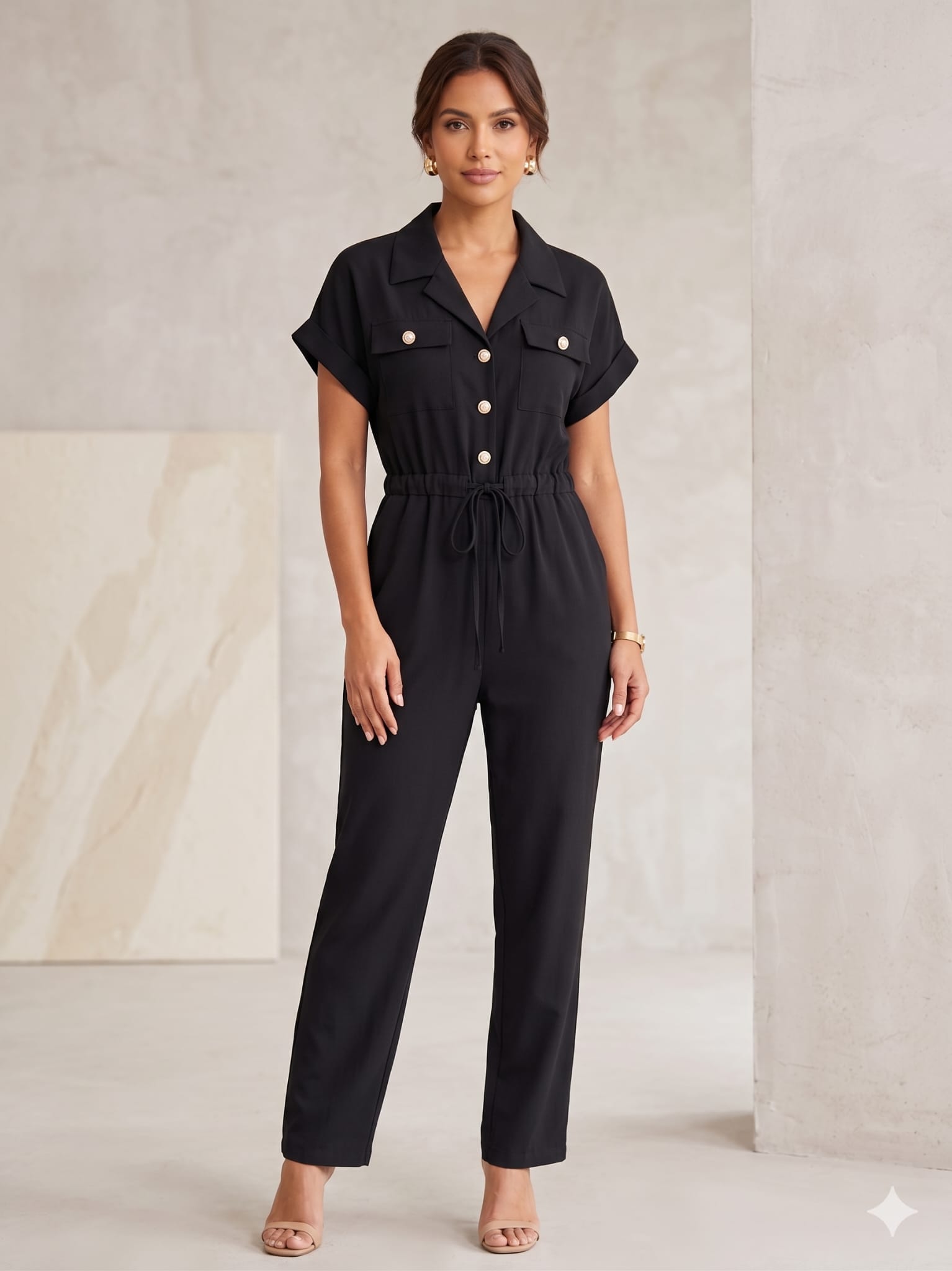 Salopeta dama eleganta versastila culoare negru