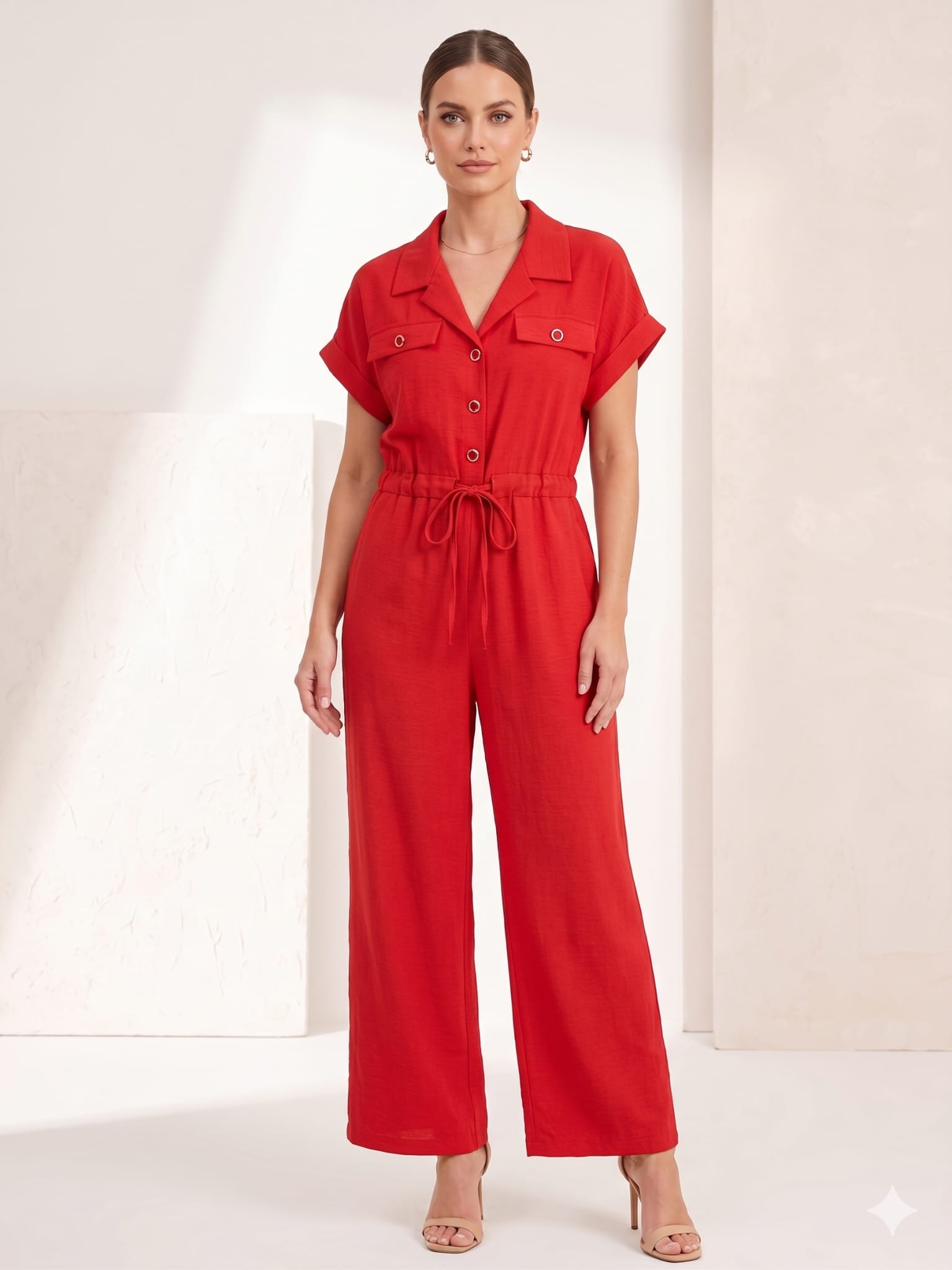 Salopeta dama eleganta versastila culoare rosu