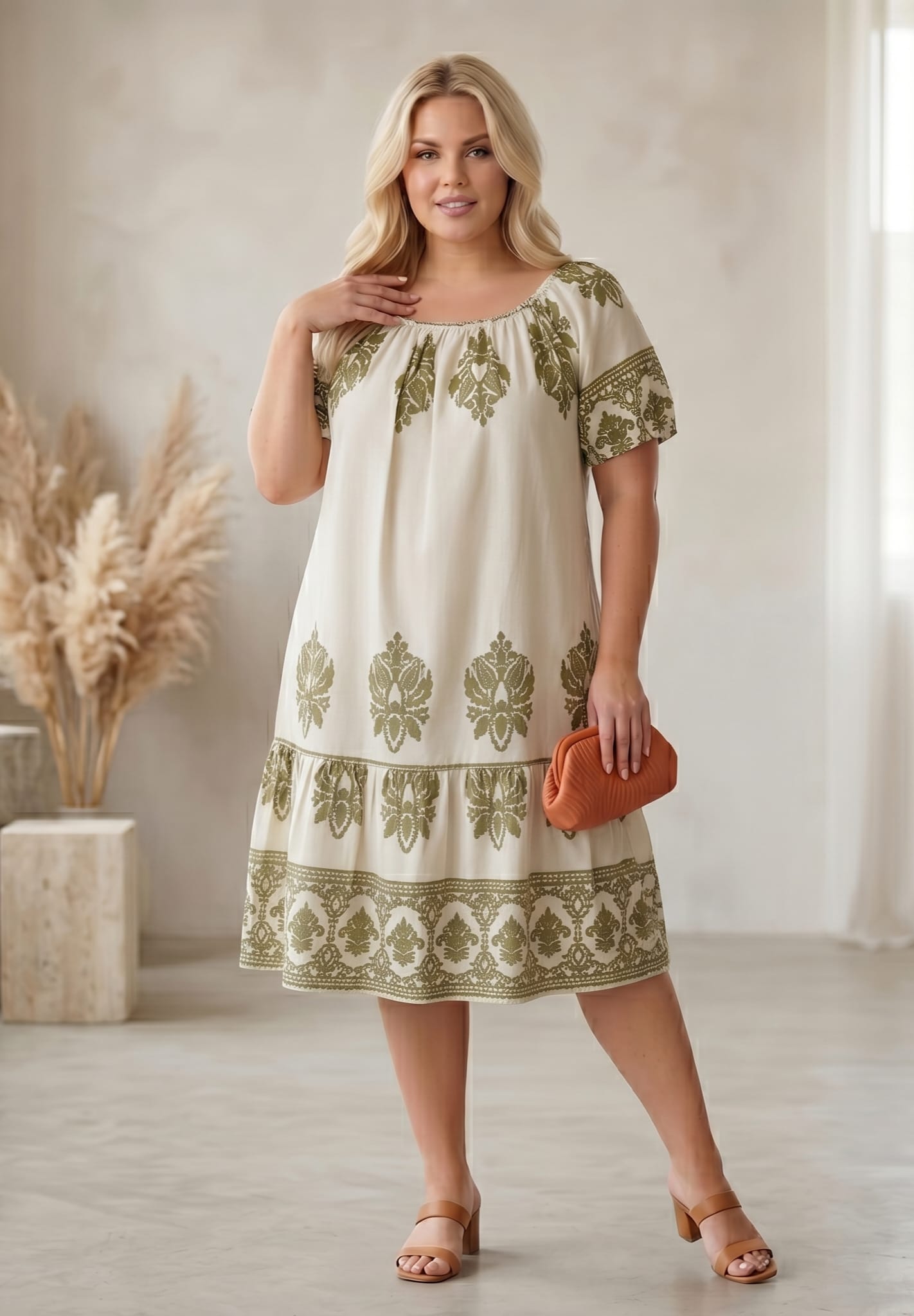 Rochie largă damă mărimi mari 1+1 cadou