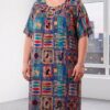 Rochie XXL damă multicolor elegantă 1+1