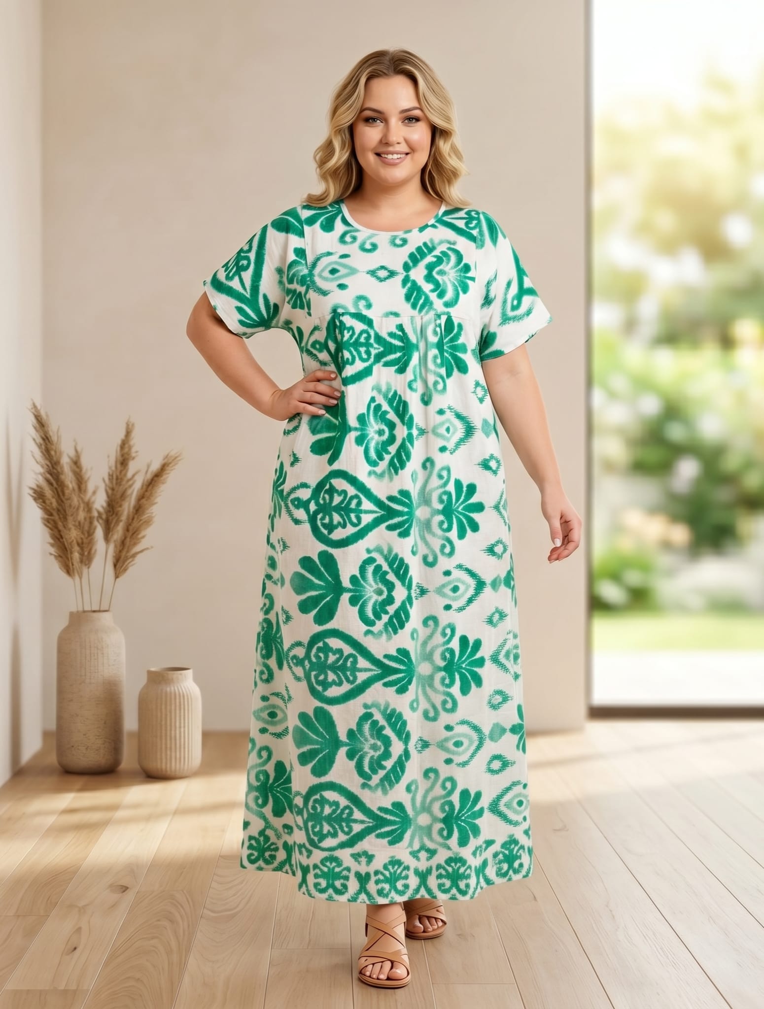 Rochie vaporoasa verde cu pietricele decorative
