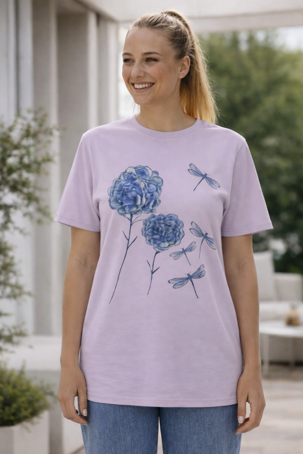 Tricou marime mare lila 1+1cadou libelule