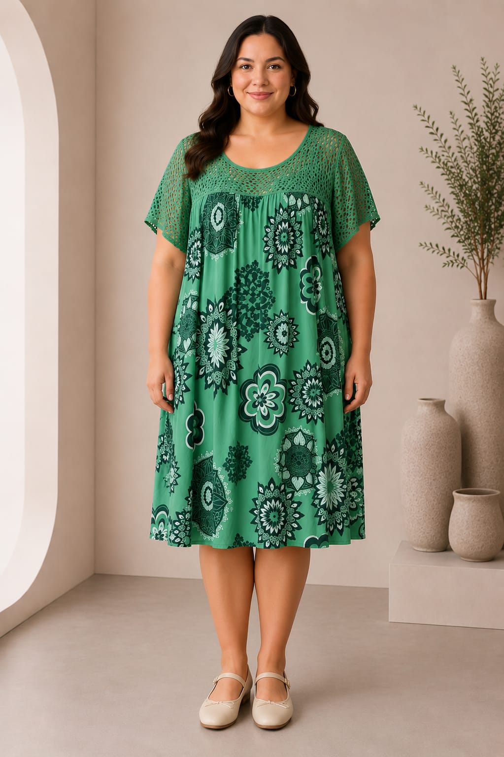 Rochie plaja marime mare vaporoasa verde