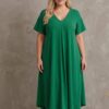 Rochie versatila vaporoasa Betty verde inchis