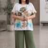Compleu elegant dama culoare vibranta kaki