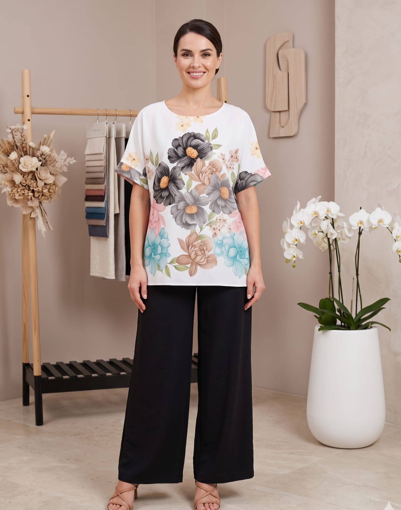 Compleu elegant dama culoare vibranta negru