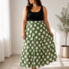 Rochie vaporoasa 1+1cadou buline culoare verde