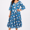 Rochie 1plus1 gratis imprimeu floral albastrele