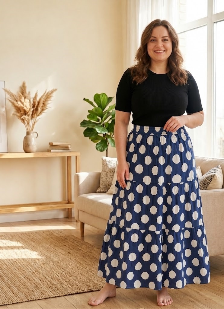 Rochie vaporoasa 1+1cadou buline culoare bleumarin