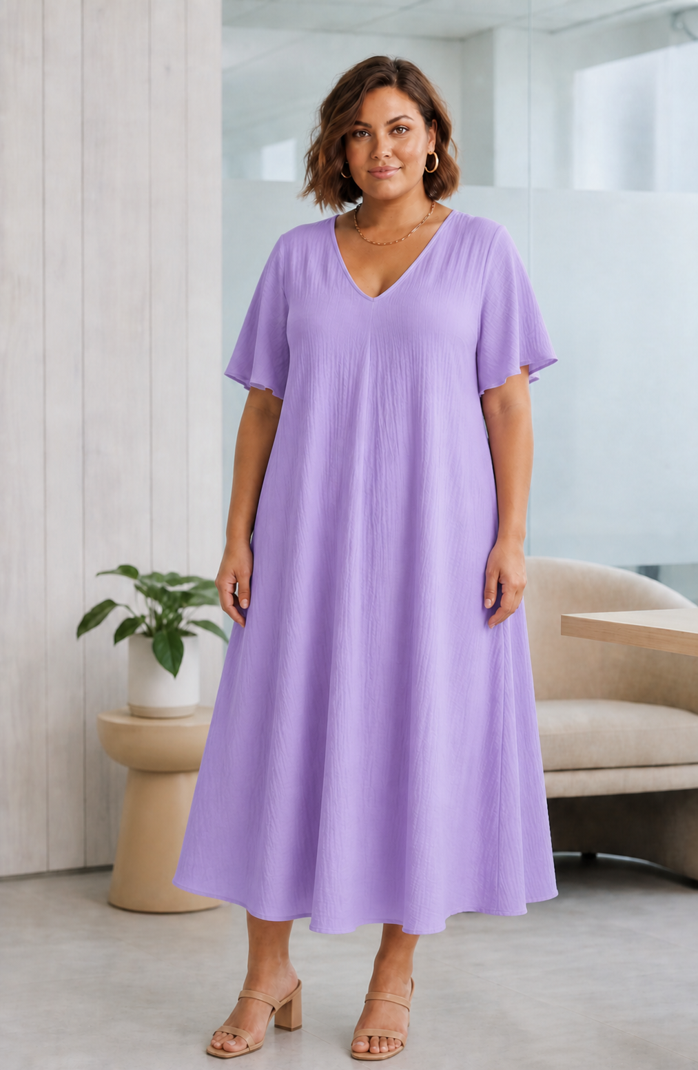 Rochie versatila vaporoasa Betty culoare lila