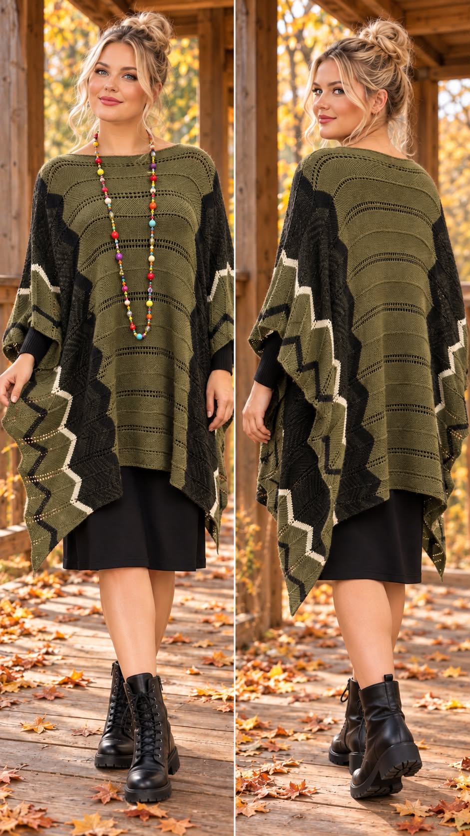 Tunica tricot lana buzunare pandativ kaki