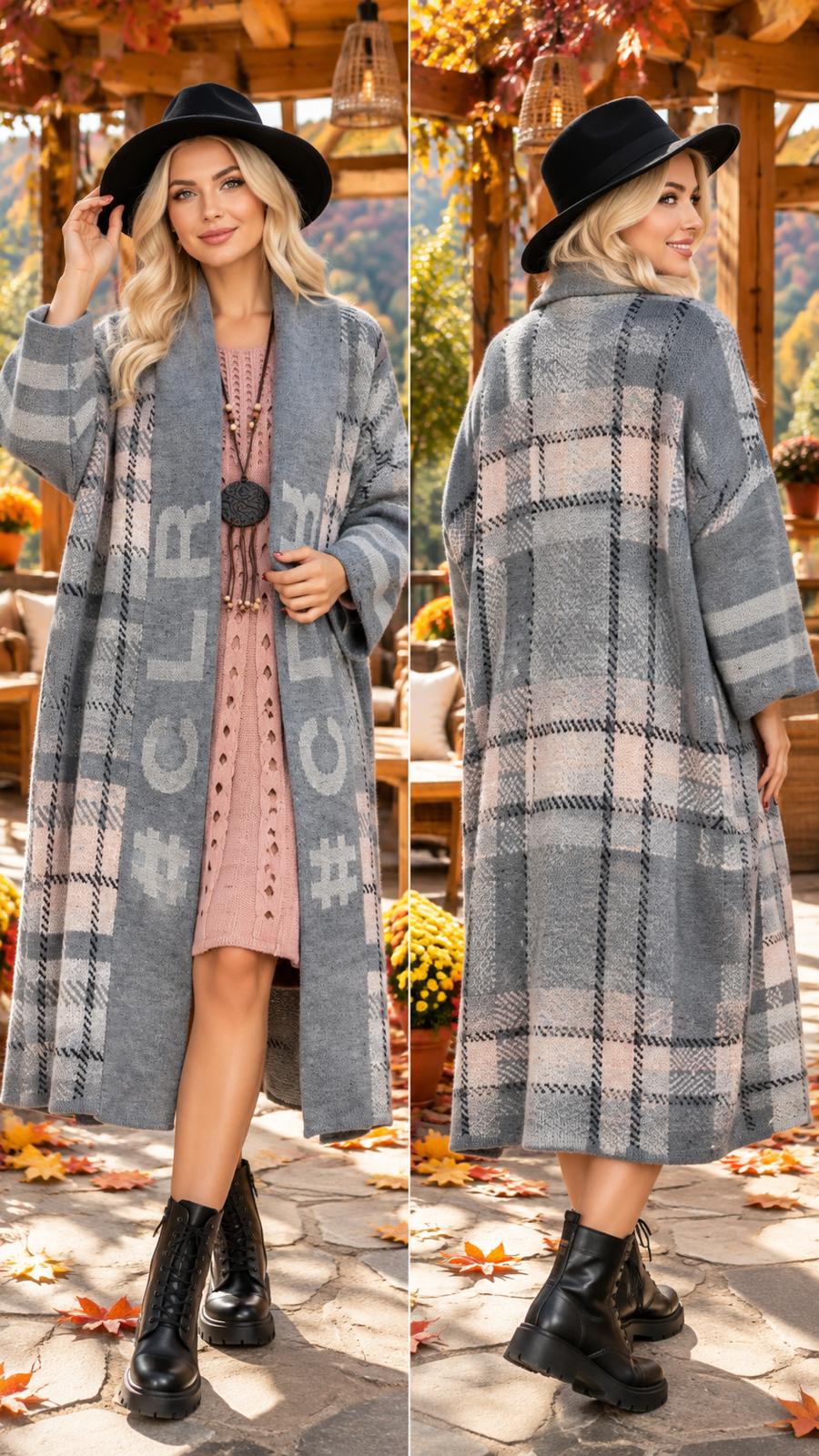 Poncho extra large elegant carouri gri Poncho extra large elegant carouri gri